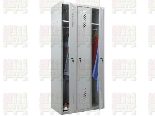 Трехсекционный металлический шкаф  Практик LS-31