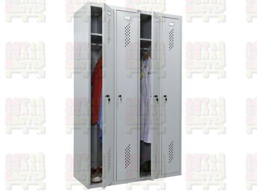 Четырехсекционный металлический шкаф Практик LS-41
