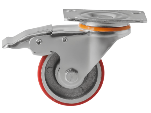 Колесо большегрузное с поворотной площадкой и тормозом SCPB 93 (75 мм/150 кг)