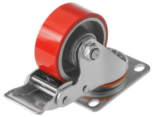 Колесо большегрузное с поворотной площадкой и тормозом SCPB 93 (75 мм/150 кг)