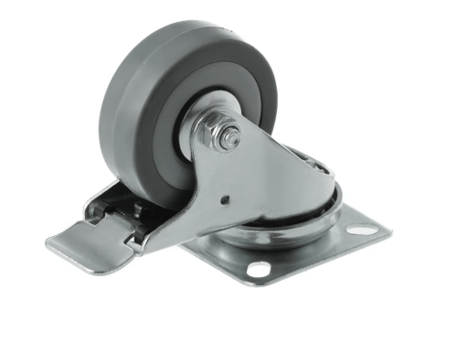 Колесо аппаратное с поворотной площадкой и тормозом и втулкой скольжения SCgb 25 (50 мм/50 кг)