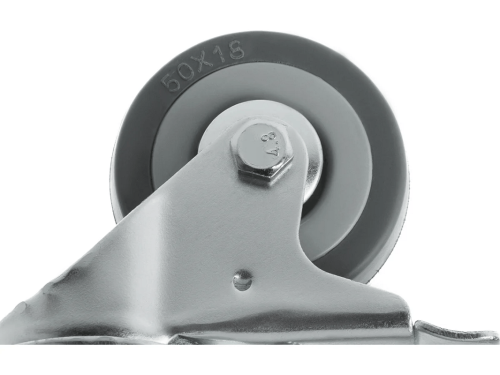 Колесо аппаратное с поворотной площадкой и тормозом и втулкой скольжения SCgb 25 (50 мм/50 кг)