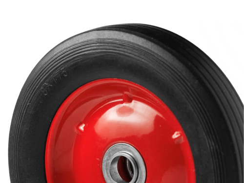 Колесо литое бескамерное для тачек с несимметричной ступицей, металлическим ободом и шариковым подшипником, ось 20 мм SR1500-20N (200 мм/140 кг)