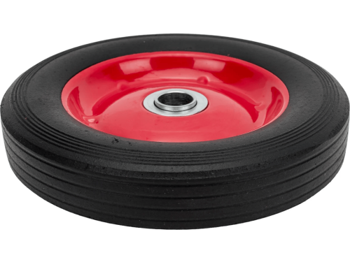 Колесо литое бескамерное для тачек с несимметричной ступицей, металлическим ободом и шариковым подшипником, ось 20 мм SR1500-20N (200 мм/140 кг)