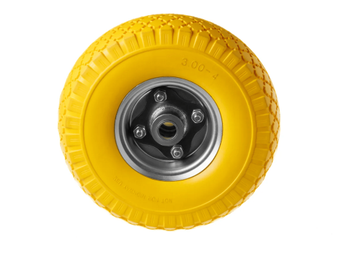 Колесо пенополиуретановое 3.00-4 с симметричной ступицей, металлическим ободом и шариковым подшипником, ось 20 мм PU 1804-20 (260 мм/120 кг)