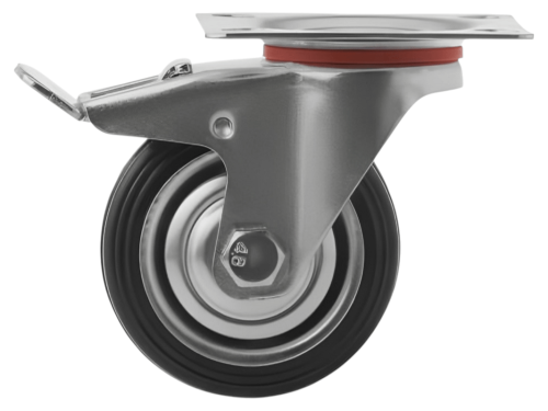 Колесо промышленное с поворотной площадкой и тормозом SCB 93 (75 мм/50 кг)