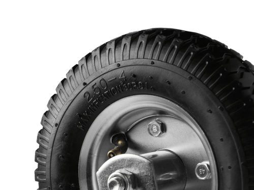 Колесо пневматическое 2.50-4 с неповоротной площадкой и металлическим ободом PRF 80 (218 мм/100 кг)