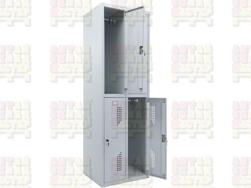 Двухсекционный металлический шкаф Практик  LS-K 22-60