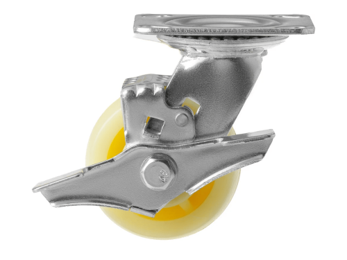 Колесо нейлоновое большегрузное с поворотной площадкой и тормозом SCdbn 42 (100 мм/200 кг)