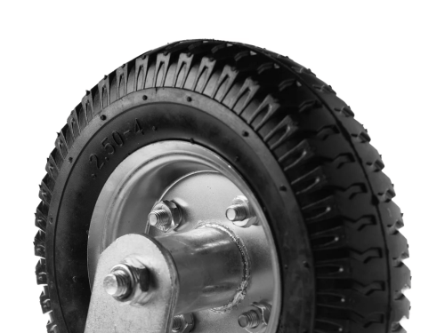 Колесо пневматическое 2.50-4 с поворотной площадкой и металлическим ободом PRS 80 (218 мм/100 кг)