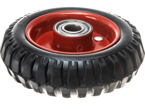 Колесо литое с протекторной резиной, металлическим ободом и шариковым подшипником, ось 17 мм, без крепления PP 160 (160 мм/400 кг)