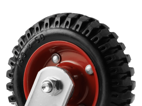 Колесо литое с протекторной резиной, металлическим ободом и шариковым подшипником с поворотной площадкой PS 160 (160 мм/400 кг)