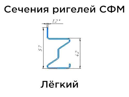 Ригель СФМ Л 1000х42х57 RAL 7035