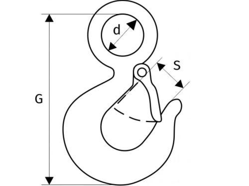 Крюк чалочный 320А с защелкой для канатных строп Сибталь
