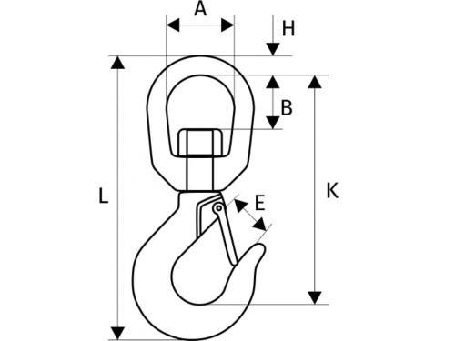Крюк чалочный 322А с вертлюгом для канатных строп Сибталь