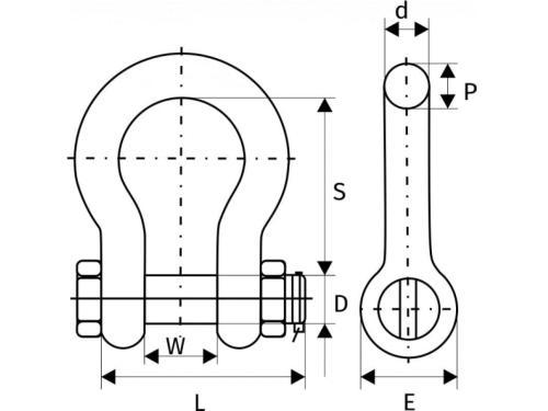 Скоба омегообразная G2130 Сибталь с гайкой и шплинтом