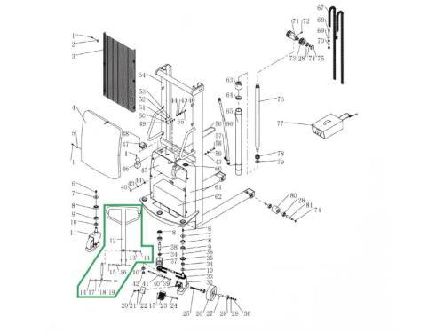 Ручка управления для штабелера с электроподъёмом SPN на сайте АлтайСкладМастер Ручка управления для штабелера с электроподъёмом SPN