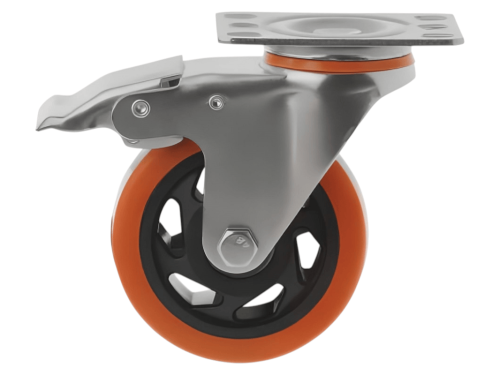 Колесо промышленное с поворотной площадкой и тормозом SCMB 42 (100 мм/130 кг)
