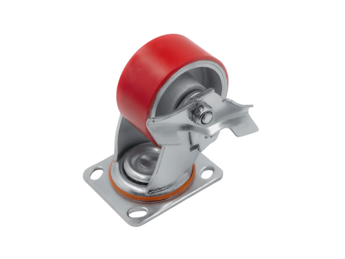 Колесо большегрузное с поворотной площадкой и тормозом SCPB 42 (100 мм/230 кг)