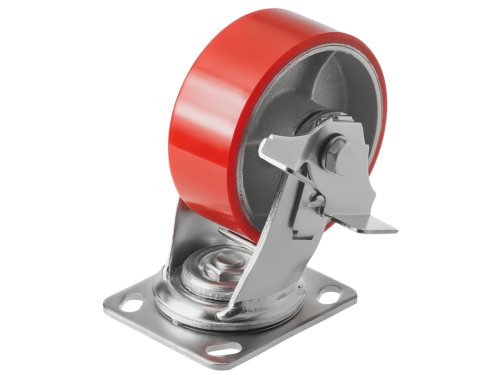 Колесо большегрузное с поворотной площадкой и тормозом SCPB 55 (125 мм/280 кг)