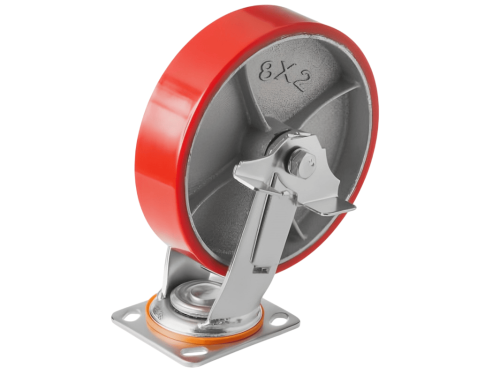 Колесо большегрузное с поворотной площадкой и тормозом SCPB 80 (200 мм/460 кг)