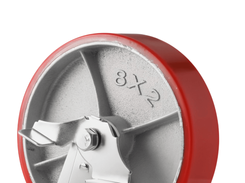 Колесо большегрузное с поворотной площадкой и тормозом SCPB 80 (200 мм/460 кг)