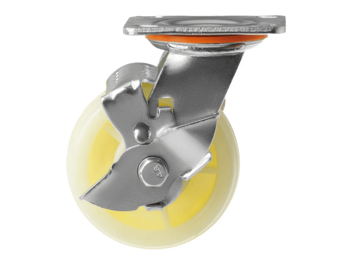 Колесо нейлоновое большегрузное с поворотной площадкой и тормозом SCdbn 55 (125 мм/240 кг)