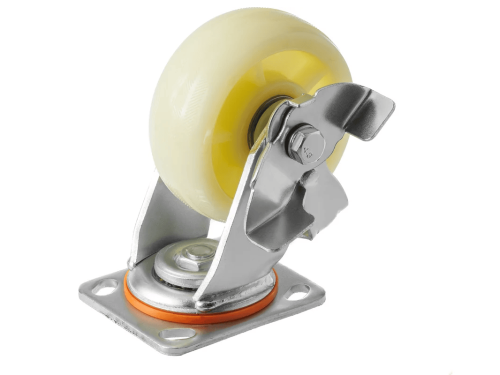 Колесо нейлоновое большегрузное с поворотной площадкой и тормозом SCdbn 55 (125 мм/240 кг)