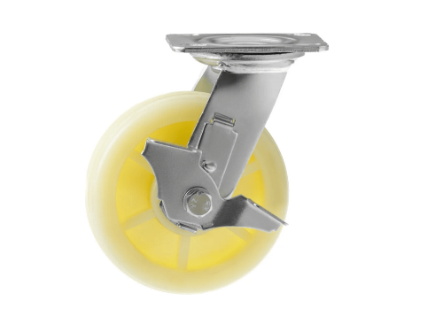 Колесо нейлоновое большегрузное с поворотной площадкой и тормозом SCdbn 63 (153 мм/300 кг)