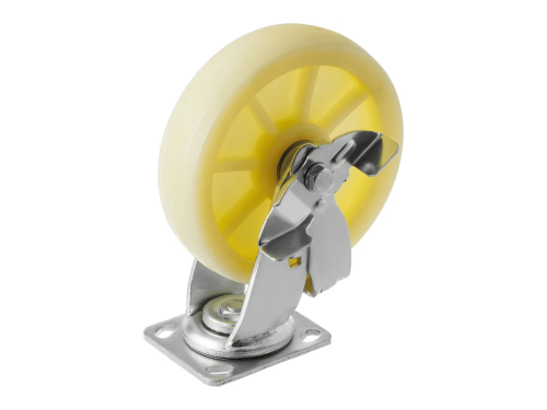 Колесо нейлоновое большегрузное с поворотной площадкой и тормозом SCdbn 80 (188 мм/380 кг)