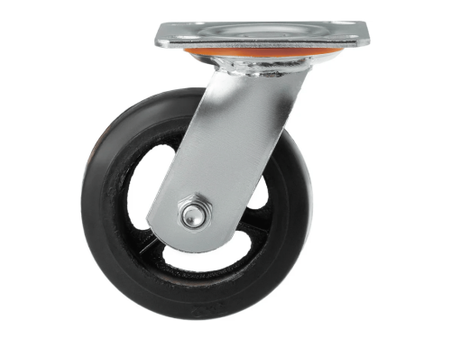 Колесо чугунное большегрузное с поворотной площадкой и литым резиновым слоем SCD 55 (125 мм/160 кг)