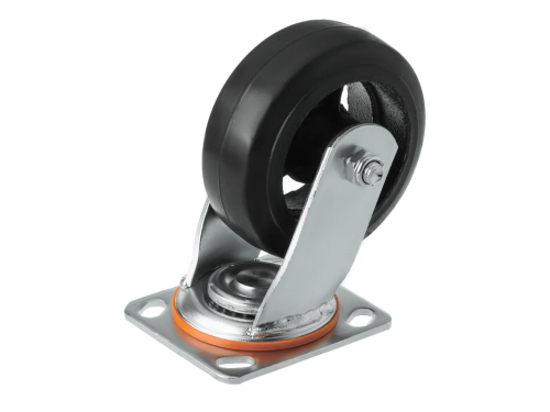 Колесо чугунное большегрузное с поворотной площадкой и литым резиновым слоем SCD 55 (125 мм/160 кг)