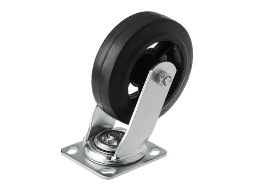 Колесо чугунное большегрузное с поворотной площадкой и литым резиновым слоем SCD 63 (150 мм/230 кг)