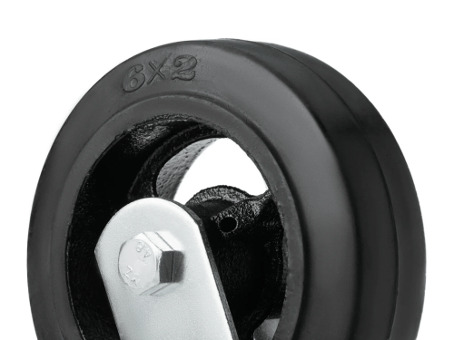 Колесо чугунное большегрузное с поворотной площадкой и литым резиновым слоем SCD 63 (150 мм/230 кг)