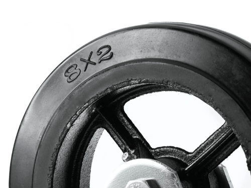 Колесо чугунное большегрузное с поворотной площадкой и литым резиновым слоем SCD 80 (200 мм/280 кг)