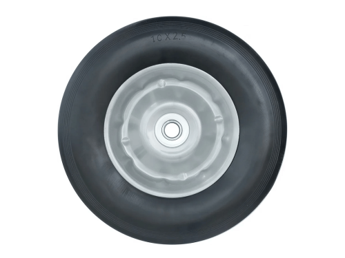 Колесо литое бескамерное для тачек с несимметричной ступицей, металлическим ободом и роликовым подшипником, ось 16 мм SR1901-16N (250 мм/160 кг)