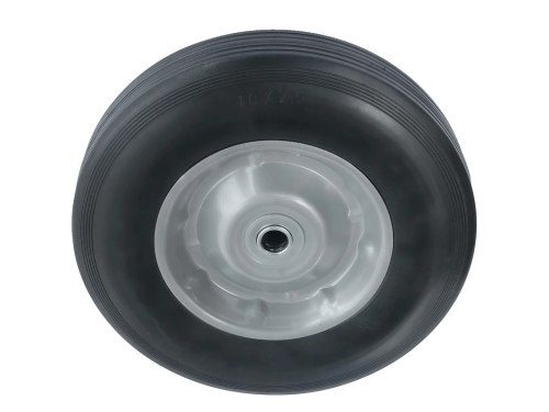 Колесо литое бескамерное для тачек с несимметричной ступицей, металлическим ободом и роликовым подшипником, ось 16 мм SR1901-16N (250 мм/160 кг)