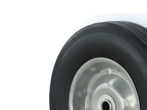 Колесо литое бескамерное для тачек с несимметричной ступицей, металлическим ободом и роликовым подшипником, ось 16 мм SR1901-16N (250 мм/160 кг)