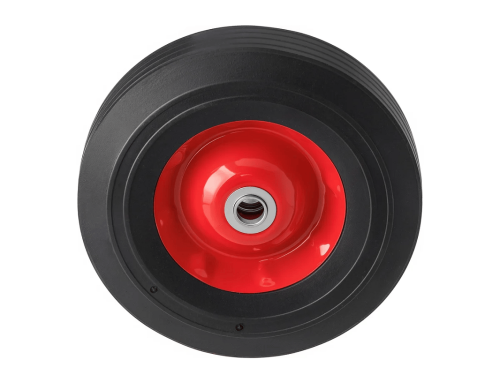 Колесо литое бескамерное для тачек с несимметричной ступицей, металлическим ободом и шариковый подшипником, ось 20 мм SR1901-20N (250 мм/160 кг)