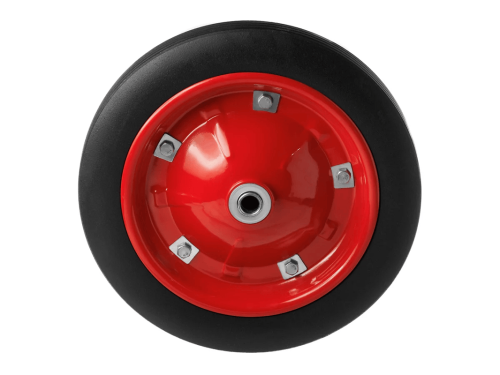 Колесо литое бескамерное для тачек с симметричной ступицей, металлическим ободом и роликовый подшипником, ось 16 мм SR2500-16 (310 мм/180 кг)