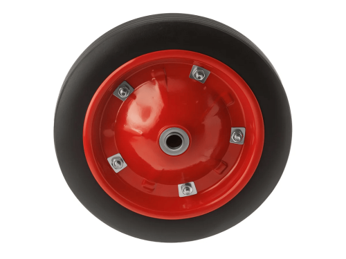 Колесо литое бескамерное для тачек с симметричной ступицей, металлическим ободом и роликовый подшипником, ось 20 мм SR2500-20 (310 мм/180 кг)
