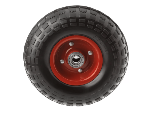 Колесо литое с протекторной резиной, металлическим ободом и шариковым подшипником, ось 17 мм, без крепления PP 250 (250 мм/600 кг)