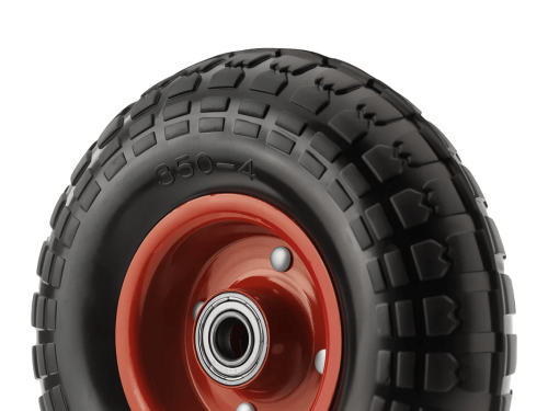 Колесо литое с протекторной резиной, металлическим ободом и шариковым подшипником, ось 17 мм, без крепления PP 250 (250 мм/600 кг)