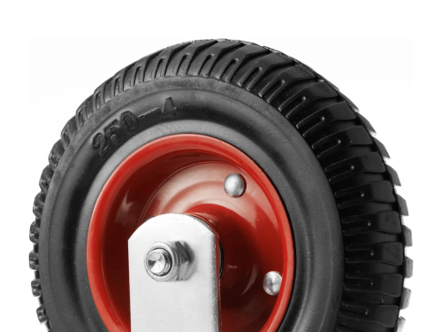 Колесо литое с протекторной резиной, металлическим ободом и шариковым подшипником с неповоротной площадкой PF 200 (200 мм/500 кг)