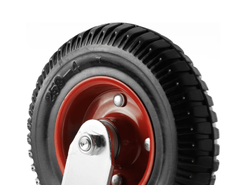 Колесо литое с протекторной резиной, металлическим ободом и шариковым подшипником с поворотной площадкой PS 200 (200 мм/500 кг)