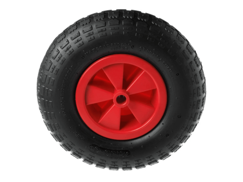 Колесо пневматическое 3.50-6 с симметричной ступицей, пластиковым ободом и втулкой скольжения, ось 20 мм PR 2002-20 (320 мм/170 кг)