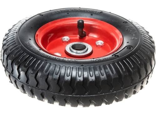 Колесо пневматическое 2.50-4 с несимметричной ступицей, металлическим ободом и шариковым подшипником, ось 20 мм PR 1400-20n (210 мм/100 кг)