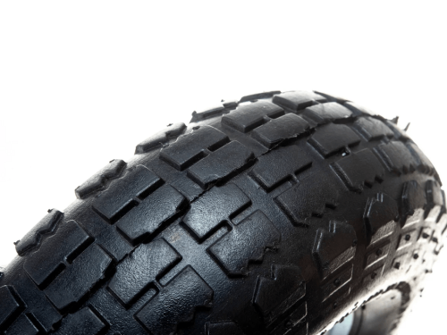 Колесо пневматическое 3.50-4 с несимметричной ступицей, металлическим ободом и шариковым подшипником, ось 16 мм PR 1800-16n (250 мм/180 кг)