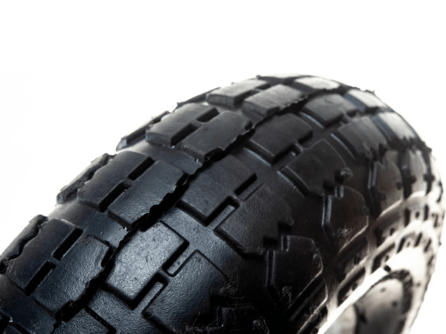 Колесо пневматическое 3.50-4 с несимметричной ступицей, металлическим ободом и шариковым подшипником, ось 20 мм PR 1800-20n (250 мм/180 кг)