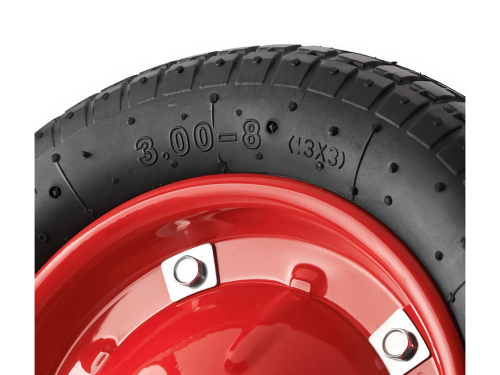 Колесо пневматическое 3.00-8 с симметричной ступицей, металлическим ободом и шариковым подшипником, ось 16 мм PR 2401-16 (340 мм/180 кг)